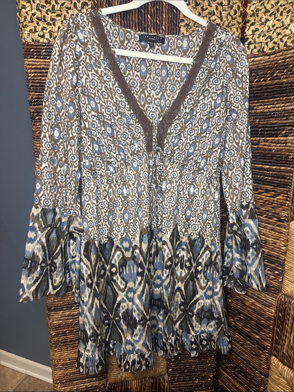 Sanctuary Blue and Brown Printed Tunic